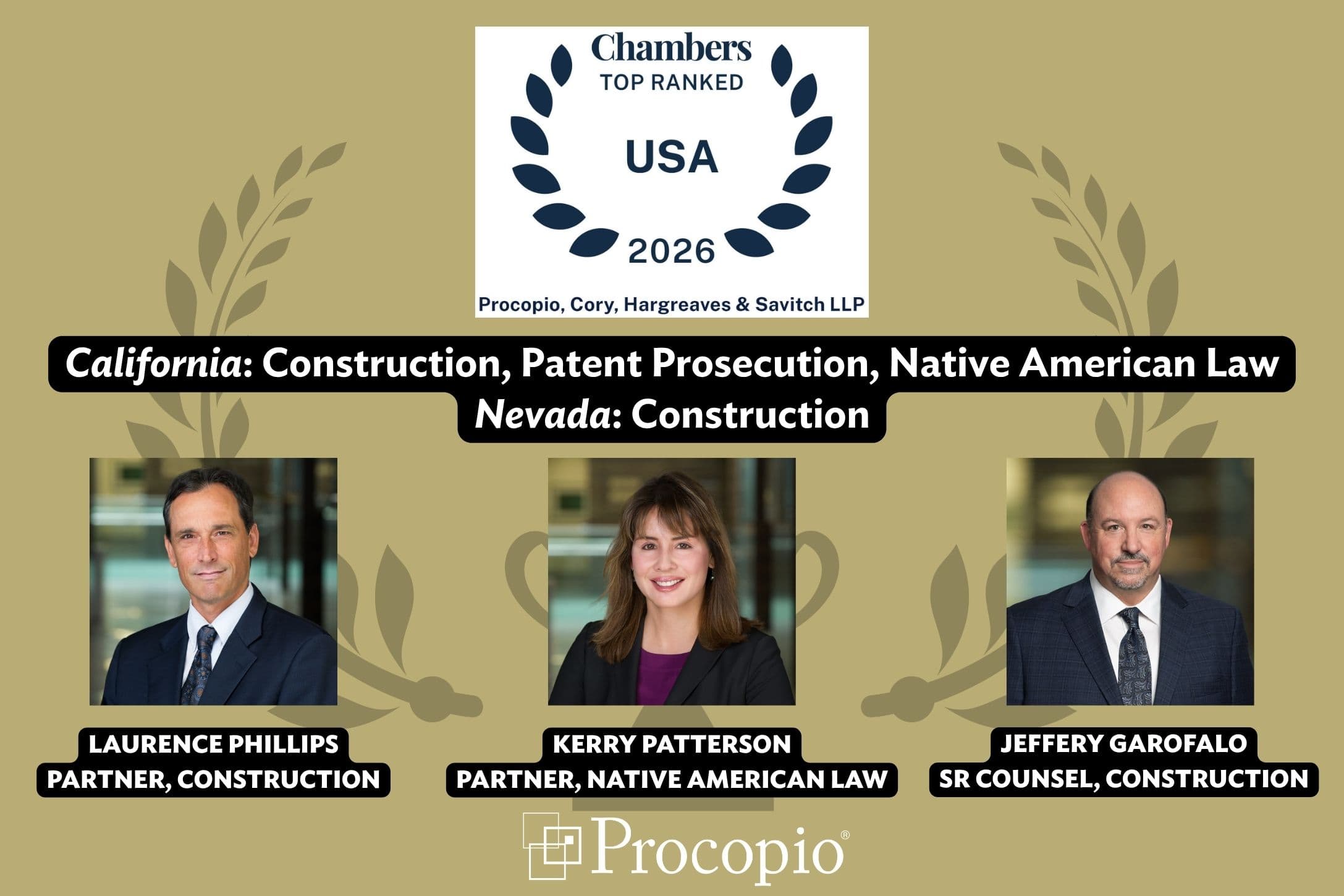 Chambers Honors for Procopio Continue to Grow with New Legal Practices and Attorneys Recognized